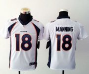 Wholesale Cheap Nike Broncos #18 Peyton Manning White Youth Stitched NFL Elite Jersey