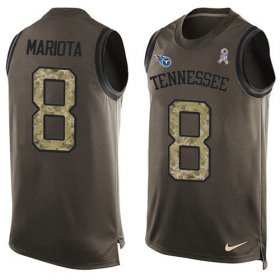 Wholesale Cheap Nike Titans #8 Marcus Mariota Green Men\'s Stitched NFL Limited Salute To Service Tank Top Jersey