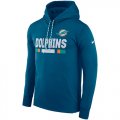 Wholesale Cheap Men's Miami Dolphins Nike Aqua Sideline ThermaFit Performance PO Hoodie