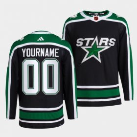 Wholesale Cheap Men\'s Dallas Stars Active Player Custom 2022 Black Reverse Retro 2.0 Stitched Jersey