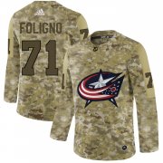 Wholesale Cheap Adidas Blue Jackets #71 Nick Foligno Camo Authentic Stitched NHL Jersey