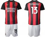 Wholesale Cheap Men 2020-2021 club AC milan home 13 red Soccer Jerseys