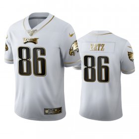 Wholesale Cheap Philadelphia Eagles #86 Zach Ertz Men\'s Nike White Golden Edition Vapor Limited NFL 100 Jersey