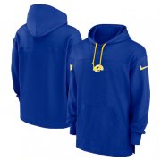 Cheap Men's Los Angeles Rams Royal Performance Pullover Hoodie