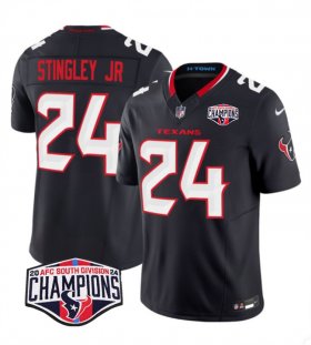 Cheap Men\'s Houston Texans #24 Derek Stingley Jr. Navy F.U.S.E. 2024 AFC South Division Champions Vapor Limited Stitched Football Jersey