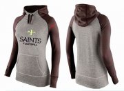 Wholesale Cheap Women's Nike New Orleans Saints Performance Hoodie Grey & Brown