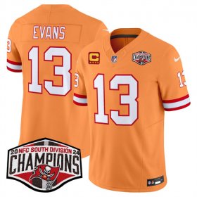 Cheap Men\'s Tampa Bay Buccaneers #13 Mike Evans Orange F.U.S.E. 2024 NFC South Champions With 4-Star C Patch Limited Stitched Jersey