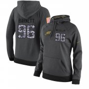 Wholesale Cheap NFL Women's Nike Philadelphia Eagles #96 Derek Barnett Stitched Black Anthracite Salute to Service Player Performance Hoodie