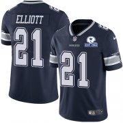 Wholesale Cheap Nike Cowboys #21 Ezekiel Elliott Navy Blue Team Color Men's Stitched With Established In 1960 Patch NFL Vapor Untouchable Limited Jersey