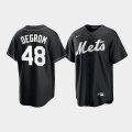 Wholesale Cheap Men's New York Mets #48 Jacob deGrom Black Cool Base Stitched Baseball Jersey