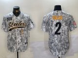 Cheap Men's Pittsburgh Steelers #2 Justin Fields 2024 Arctic Camo Salute To Service Stitched Baseball Jerseys