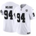 Cheap Men's Las Vegas Raiders #94 Christian Wilkins White 2024 F.U.S.E 65th Anniversary Patch Vapor Stitched Football Jersey