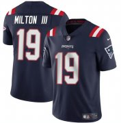 Cheap Men's New England Patriots #19 Joe Milton III Navy 2024 Vapor Limited Football Stitched Jersey