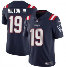 Cheap Men\'s New England Patriots #19 Joe Milton III Navy 2024 Vapor Limited Football Stitched Jersey