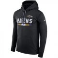 Wholesale Cheap Men's Baltimore Ravens Nike Black Sideline ThermaFit Performance PO Hoodie