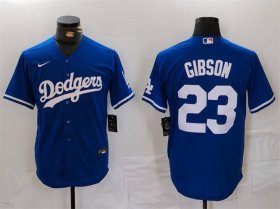 Men\'s Los Angeles Dodgers #23 Kirk Gibson Blue Cool Base Stitched Baseball Jersey