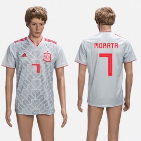 Wholesale Cheap Spain #7 Morata Grey Training Soccer Country Jersey