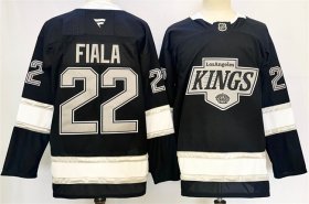 Cheap Men\'s Los Angeles Kings #22 Kevin Fiala Black 2024-25 Home Stitched Hockey Jersey