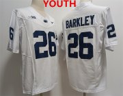 Cheap Youth Penn State Nittany Lions #26 Saquon Barkley White Stitched Jersey