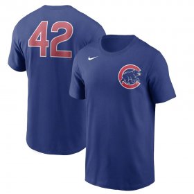 Wholesale Cheap Chicago Cubs Nike Jackie Robinson Day Team 42 T-Shirt Royal