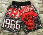 Wholesale Cheap Men's Chicago Bulls Black Big Face Mitchell Ness Hardwood Classics Soul Swingman Throwback Shorts