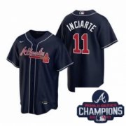 Wholesale Cheap Men Nike Atlanta Braves 11 Ender Inciarter Navy Blue Alternate Stitched Baseball Stitched MLB 2021 Champions Patch Jersey