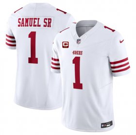 Men\'s San Francisco 49ers #1 Deebo Samuel SR White 2024 F.U.S.E. With 2-Star C Patch Vapor Untouchable Limited Football Stitched Jersey