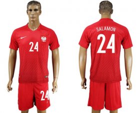 Wholesale Cheap Poland #24 Salamon Away Soccer Country Jersey