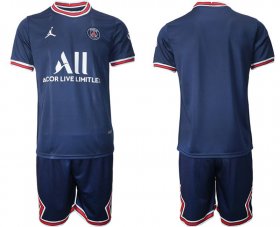 Wholesale Cheap Men 2021-2022 Club Paris Saint-Germain home blue blank Soccer Jersey