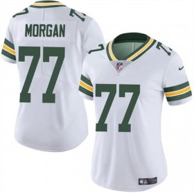 Cheap Women\'s Green Bay Packers #77 Jordan Morgan White 2024 Draft Vapor Untouchable Limited Football Stitched Jersey(Run Small)