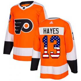 Wholesale Cheap Adidas Flyers #13 Kevin Hayes Orange Home Authentic USA Flag Stitched NHL Jersey