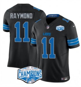 Cheap Men\'s Detroit Lions #11 Kalif Raymond Black 2024 NFC North Champions F.U.S.E. Vapor Limited Stitched Jersey