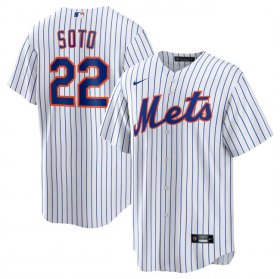 Cheap Men\'s New York Mets #22 Juan Soto White 2024 Cool Base Limited Stitched Baseball Jersey