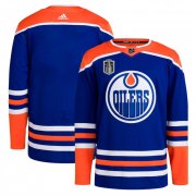 Cheap Men's Edmonton Oilers Blank Royal 2024 Stanley Cup Final Patch Stitched Jersey