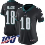 Wholesale Cheap Nike Eagles #18 Jalen Reagor Black Alternate Women's Stitched NFL 100th Season Vapor Untouchable Limited Jersey