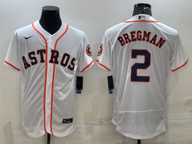 Wholesale Cheap Men\'s Houston Astros #2 Alex Bregman White Stitched MLB Flex Base Nike Jersey