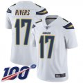 Wholesale Cheap Nike Chargers #17 Philip Rivers White Men's Stitched NFL 100th Season Vapor Limited Jersey