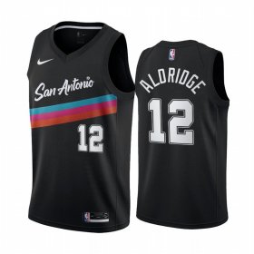 Wholesale Cheap Men San Antonio Spurs #12 lamarcus aldridge black city edition fiesta colors 2020 nba jersey