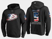 Wholesale Cheap Ducks #5 Korbinian Holzer NHL Banner Wave Usa Flag Black Hoodie