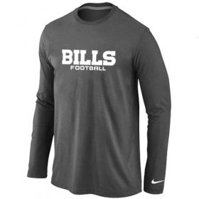 Wholesale Cheap Nike Buffalo Bills Authentic Font Long Sleeve T-Shirt Dark Grey