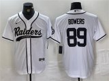 Wholesale Cheap Men's Las Vegas Raiders #89 Brock Bowers White Cool Base Baseball Stitched Jersey