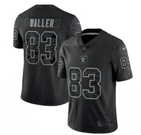 Wholesale Cheap Men\'s Las Vegas Raiders #83 Darren Waller Black Reflective Limited Stitched Football Jersey