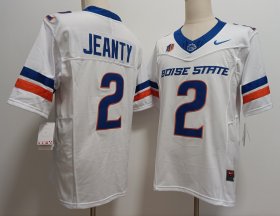 Cheap Men\'s Boise State Broncos #2 Ashton Jeanty White 2024 F.U.S.E. Vapor Limited Stitched Football Jersey