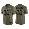 Wholesale Cheap Men's Detroit Lions #44 Malcolm Rodriguez Olive 2022 Salute To Service Limited Stitched Jersey