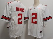 Cheap Men's Ohio State Buckeyes #2 Caleb Downs White FUSE College Football Jersey