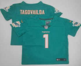 Toddler Miami Dolphins #1 Tua Tagovailoa Aqua 2022 Vapor Limited Stitched NFL Jersey