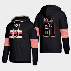 Wholesale Cheap Ottawa Senators #61 Mark Stone Black adidas Lace-Up Pullover Hoodie