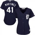 Wholesale Cheap Tigers #41 Victor Martinez Navy Blue Alternate Women's Stitched MLB Jersey