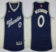 Wholesale Cheap Oklahoma City Thunder #0 Russell Westbrook Revolution 30 Swingman 2015 Christmas Day Navy Blue Jersey