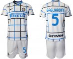 Wholesale Cheap Men 2020-2021 club Inter milan away 5 white Soccer Jerseys